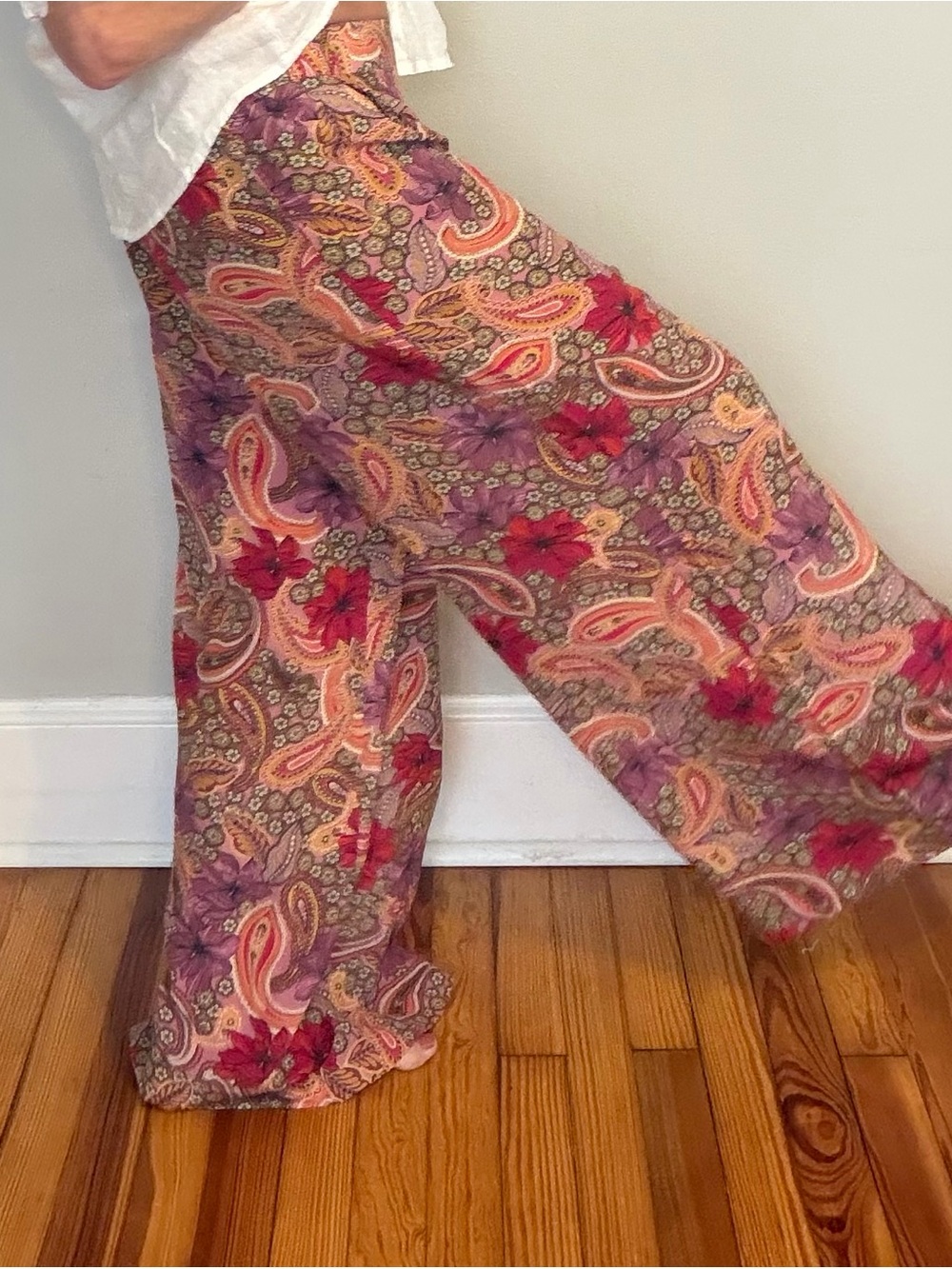 Johnny Was Lioness Wide Leg Silk Pants - Picture 3 of 5